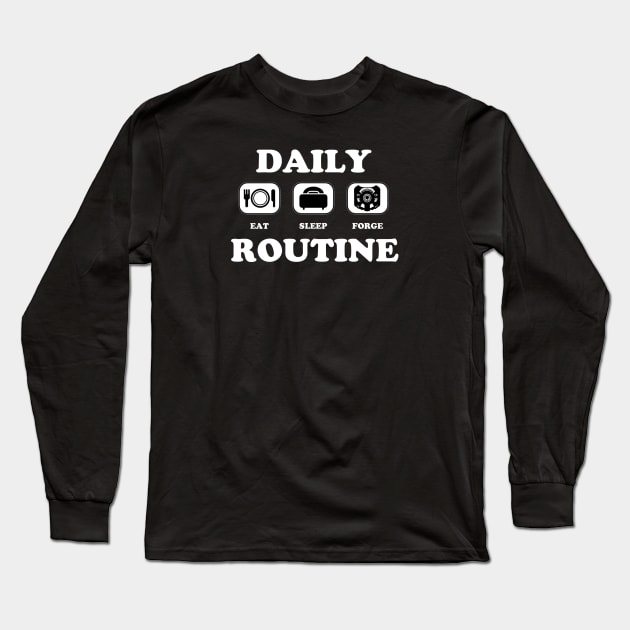 Daily Routine Long Sleeve T-Shirt by Ducain23